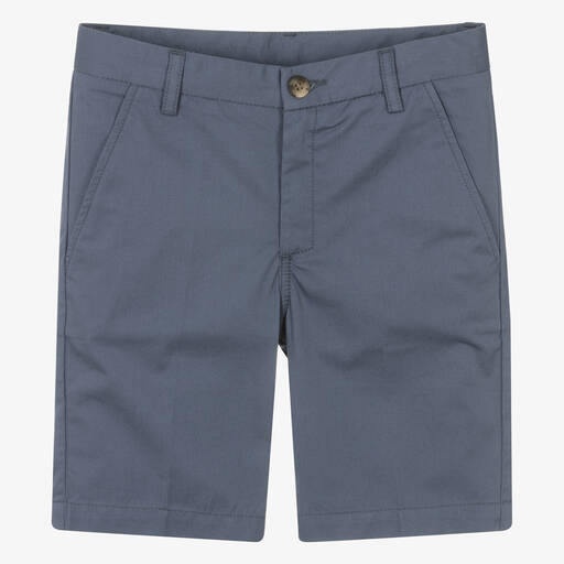 Bonpoint-Teen Boys Blue Cotton Shorts | Childrensalon