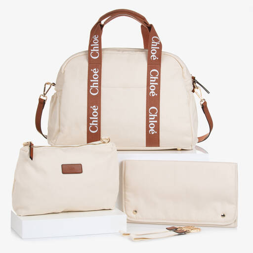 Chloé-Ivory Cotton Changing Bag (45cm) | Childrensalon