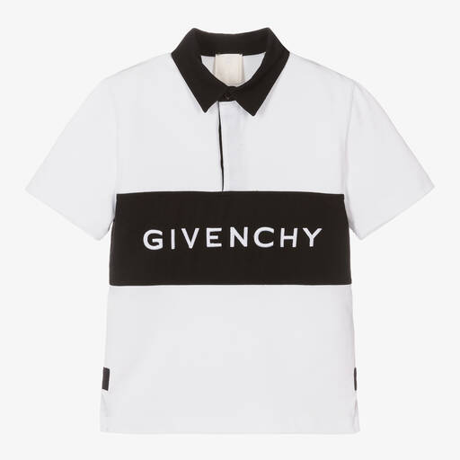 Givenchy-توب رغبي قطن لون أبيض للأولاد | Childrensalon