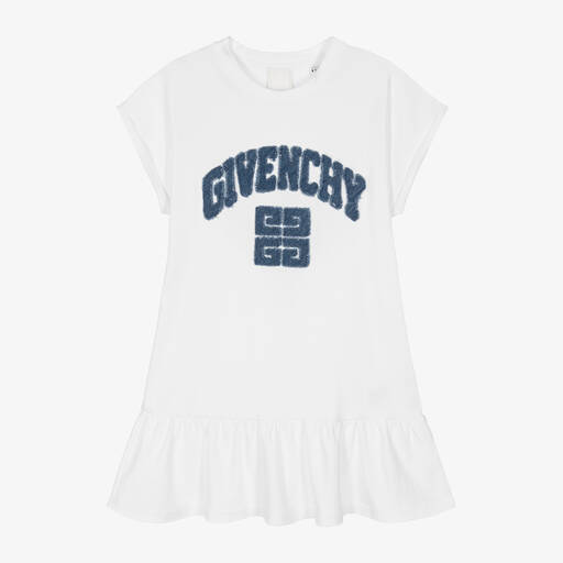 Givenchy-Girls White Cotton Jersey  Dress | Childrensalon