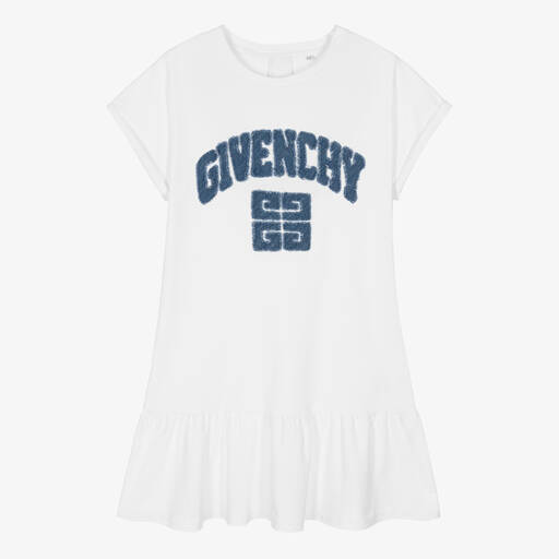 Givenchy-فستان قطن جيرسي لون أبيض للمراهقات | Childrensalon