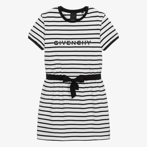 Givenchy-فستان قطن مقلم لون أبيض للمراهقات | Childrensalon