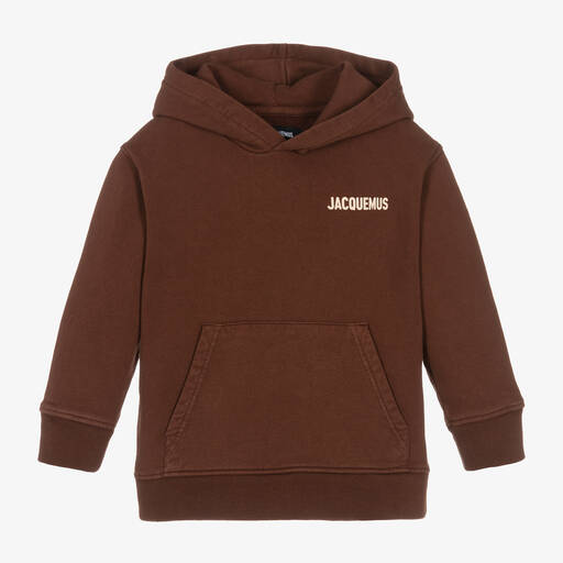 JACQUEMUS-Brown Cotton Hoodie | Childrensalon