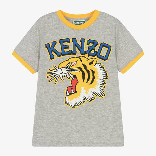 KENZO KIDS-Boys Grey Cotton T-Shirt | Childrensalon