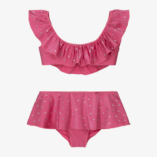 Oséree-Girls Pink Diamanté Bikini | Childrensalon