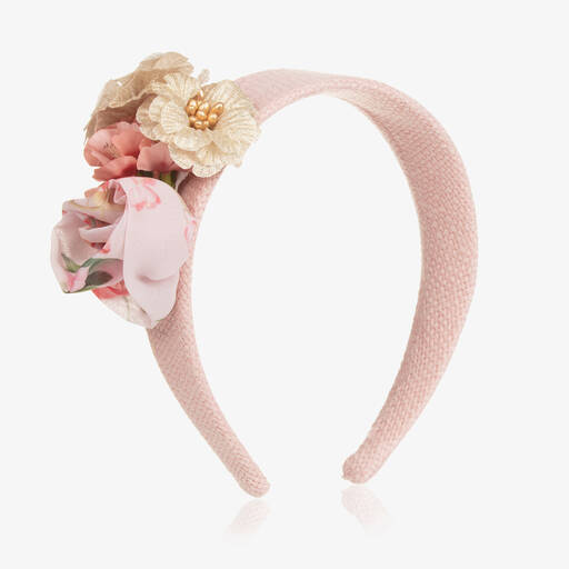 Patachou-Girls Pink Flower Hairband | Childrensalon